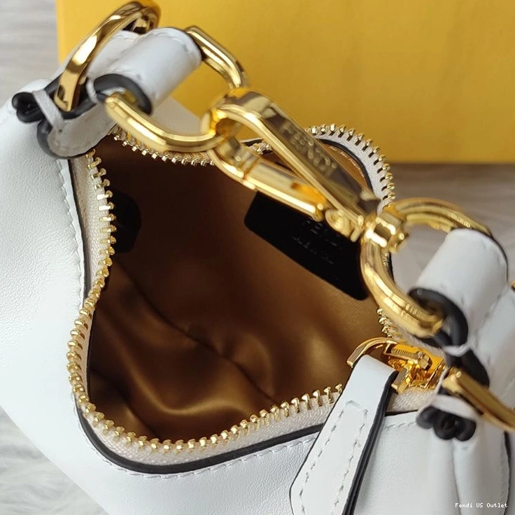 Affordable HOT Hobo White In Fendi Bag Leather Calf Nano Fendigraphy 0720
